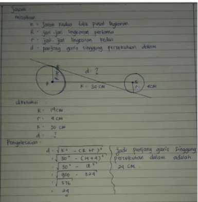 Gambar 4.1 Jawaban siswa “M”dengan kecerdasan Matematis-Logis (Logical- (Logical-Mathematical)untuk soal nomor 1 