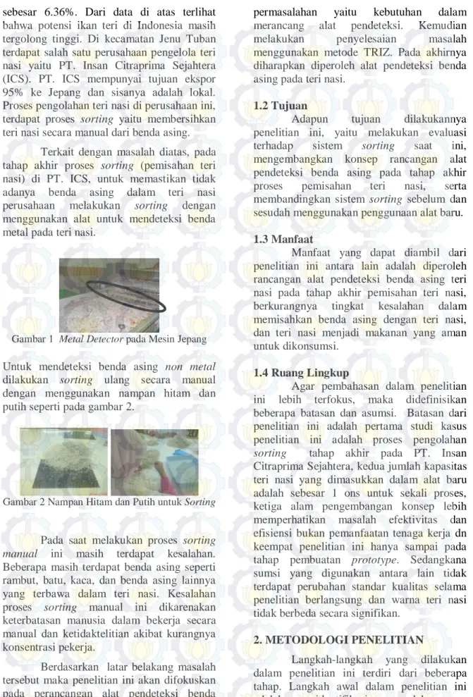 Gambar 1  Metal Detector pada Mesin Jepang 