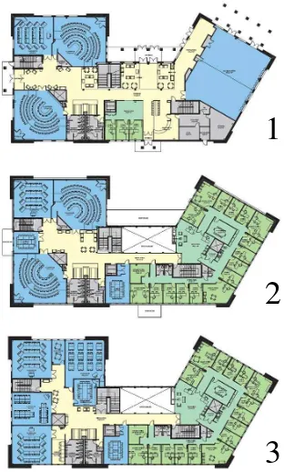 Gambar 2.2 Denah Lantai 1,2, dan 3 Gedung Kuliah Colorado Christian University Sumber : Google 