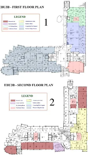 Gambar 2.5 Denah lantai 1 dan 2 Gedung Kuliah University of California Sumber : Google 