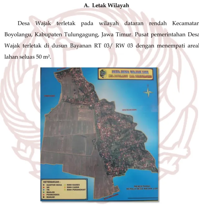 Gambar 1. Peta Wilayah Desa Wajak  (Foto: Dera Vernanda Willya Putri, 2019) 