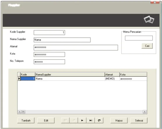 Gambar 15 form data supplier