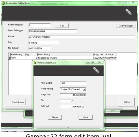 Gambar 22 form edit item jual 