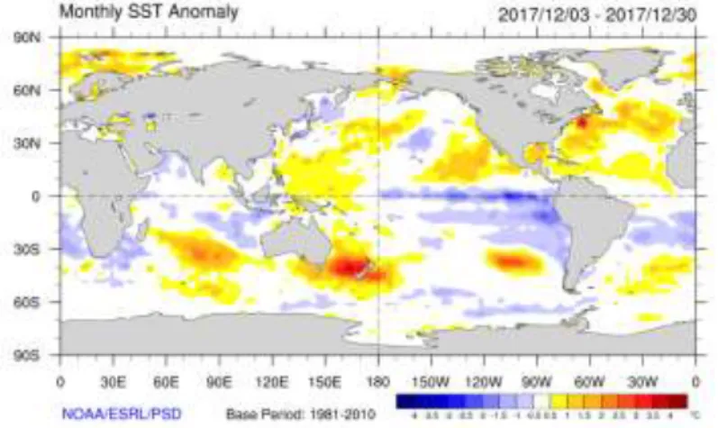Gambar 6. Rata-rata Suhu Muka Laut Desember 2017 