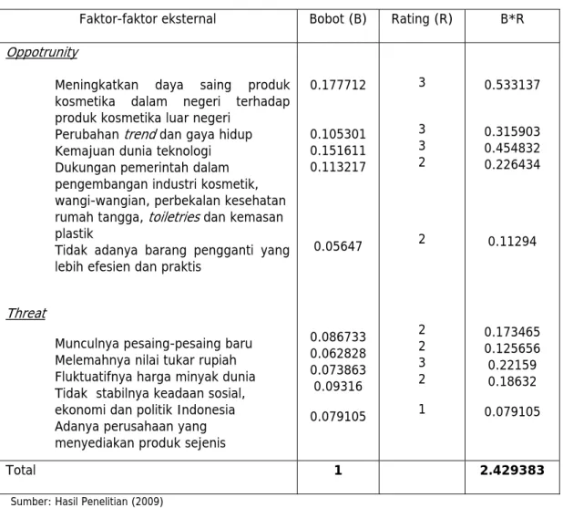 Tabel 4.10  MATRIKS EFE 