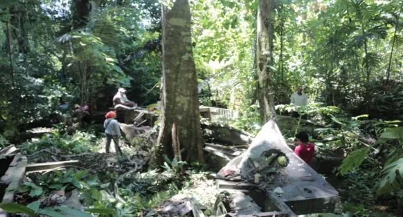 Gambar 1. Foto kegiatan penelitian di Pulau Miossu Kabupaten Tambrauw