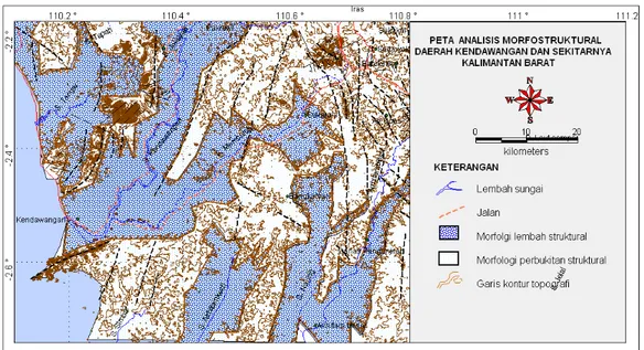 Gambar  5.  Peta Geomorfologi  Daerah Kendawangan  dan Sekitarnya, Kalimantan Barat 