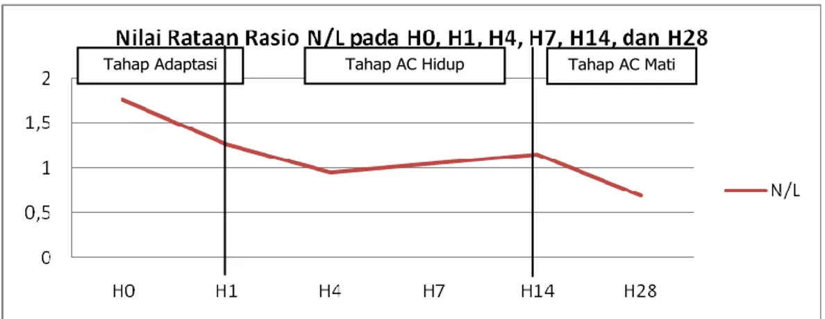 Gambar 1. Nilai rasio netrofil:limfosit (dibawah gambar) 