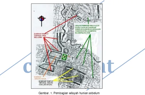 Gambar. 1. Pembagian wilayah hunian sebelum 