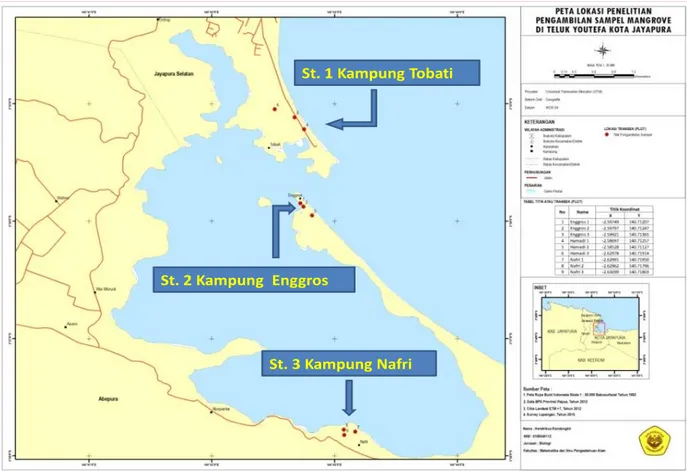 Gambar 1. Lokasi Penelitian Ekosistem Mangrove Teluk Youtefa  Metode Pengambilan Data 