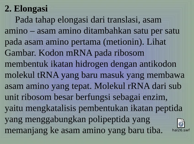 Gambar. Kodon mRNA pada ribosom 