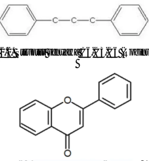 Gambar 2.2. Struktur senyawa C6-C3-C6 (Robinson, 1995). 