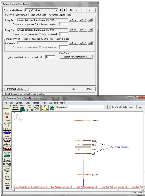 Gambar 14:  Layar editor data pump station 