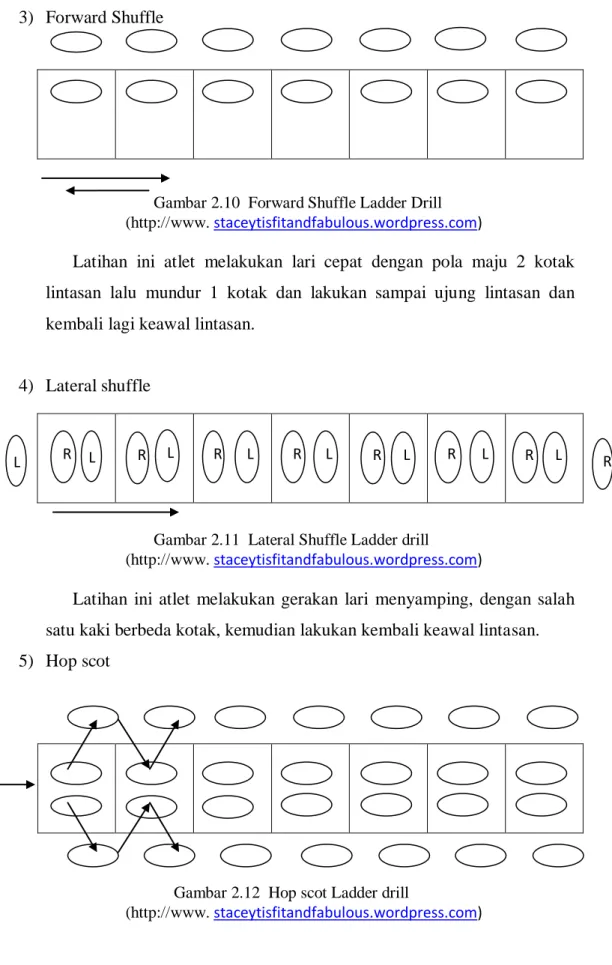 Gambar 2.10  Forward Shuffle Ladder Drill  (http://www. staceytisfitandfabulous.wordpress.com) 