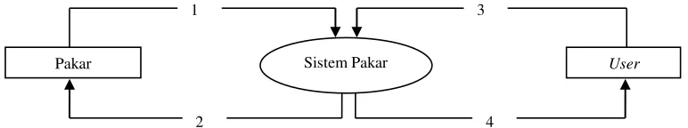 Gambar 4. Hubungan Antara Pemakai Dengan Sistem Pakar 