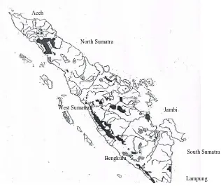 Gambar 1. Peta Sebaran Harimau Sumatera 