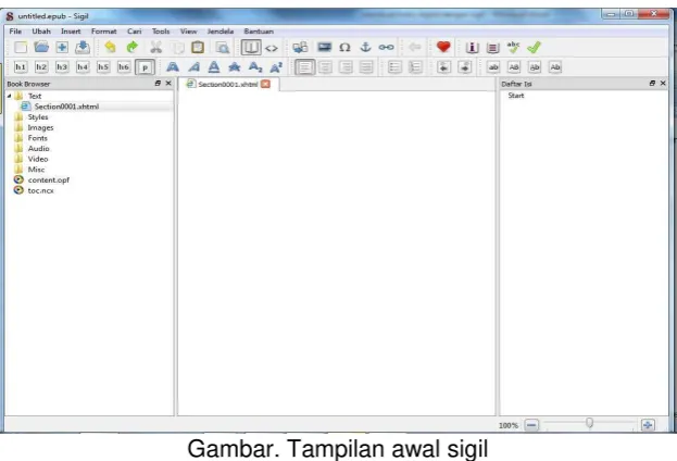 Gambar. Hasil Membuka File HTML dengan Sigil 