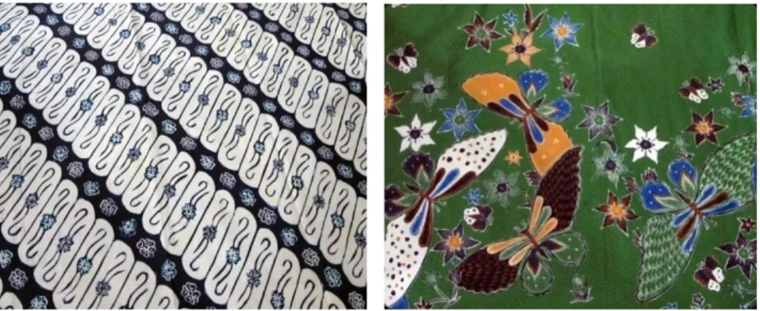 Gambar 2.6. Contoh perbandingan warna batik Sukapura dan batik Tasikan  (kiri batik Sukapura dan kanan batik Tasikan) 