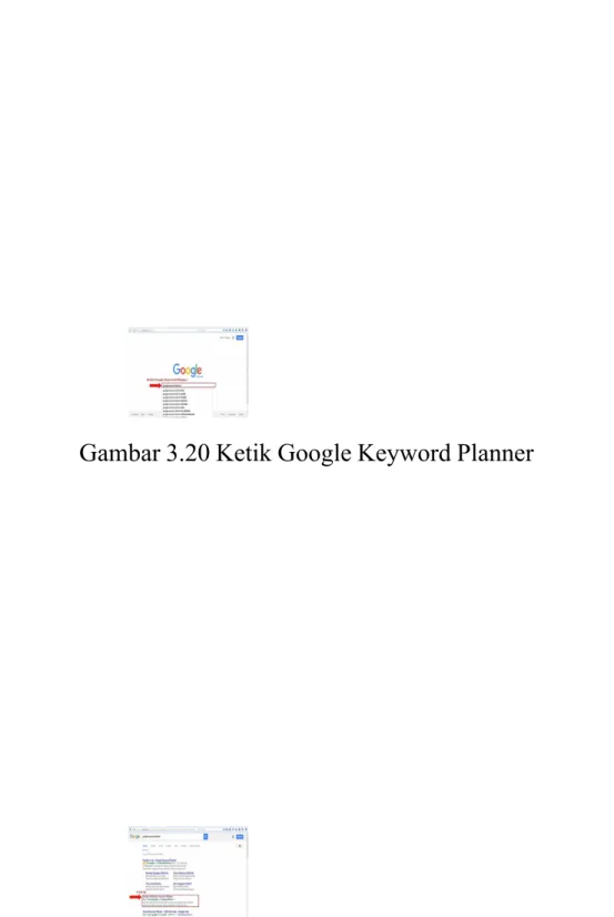 Gambar 3.21 Klik Keyword Planner  Buat akun di KKGKP terlebih dahulu