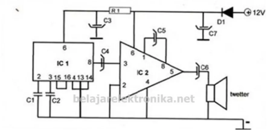 Gambar 4.2  Rangkaian pada recorder secara umum  (www.belajarelektronika.net) 