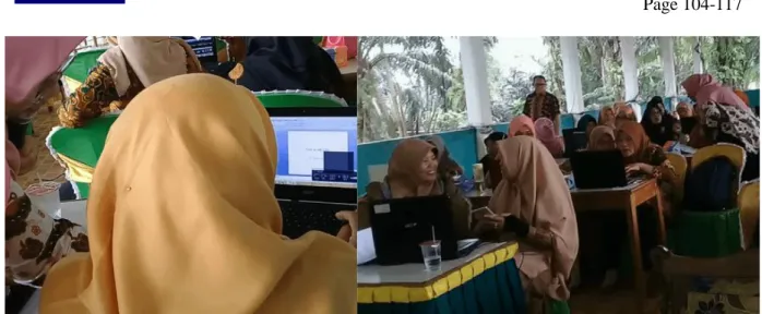 Gambar  4.  Peserta  Pelatihan  Mengembangkan  Media  Audio-Visual  Interaktif  Menggunakan Camtasia 