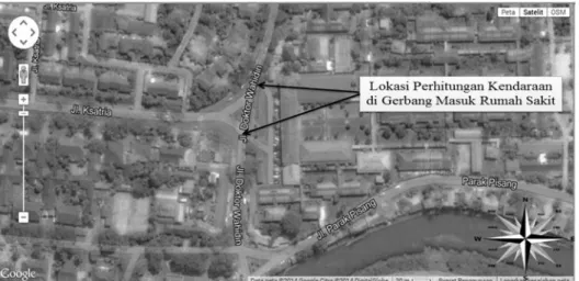 Gambar 3.3 Peta Lokasi Penelitian di Rumah Sakit Reksodiwiryo, Padang  Sumber: Diolah dari Google Earth, 2014