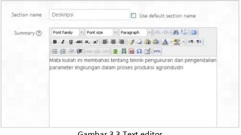 Gambar 3.3 Text editor 