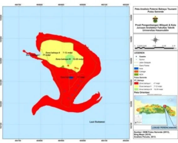 Gambar  10. Peta Analisis Tingkat Ancaman Tsunami 