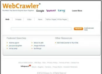Gambar 2.4 Mesin pencari webcrawler (webcrawler.com) 