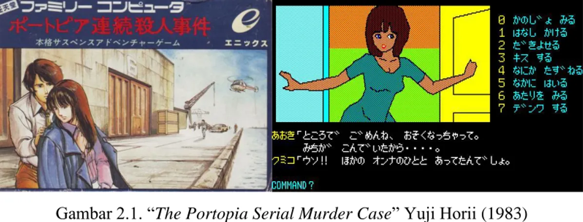 Gambar 2.1. “The Portopia Serial Murder Case” Yuji Horii (1983)  Sumber: “The Portopia Serial Murder Case” Yuji Horii (1983) 