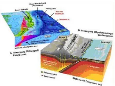 Gambar  1.  Penampang  Palung  Jawa  dan  Palung  sebagai Sumber Gempa 
