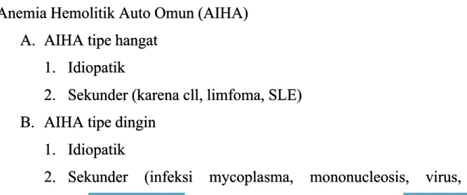 Tabel 1. Klasifikasi Anemia Hemolitik ImunTabel 1. Klasifikasi Anemia Hemolitik Imun
