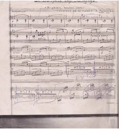 Gambar 2.1. Partitur Lagu “Si Bongkok dengan Sulingnya” Sumber: Manuskrip Karya Piano Amir Pasaribu 