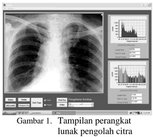 Gambar 1.   Tampilan perangkat   lunak pengolah citra 