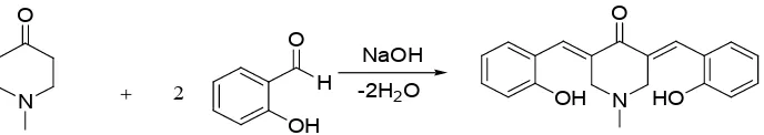 Gambar 1. Skema reaksi sintesis analog kurkumin  