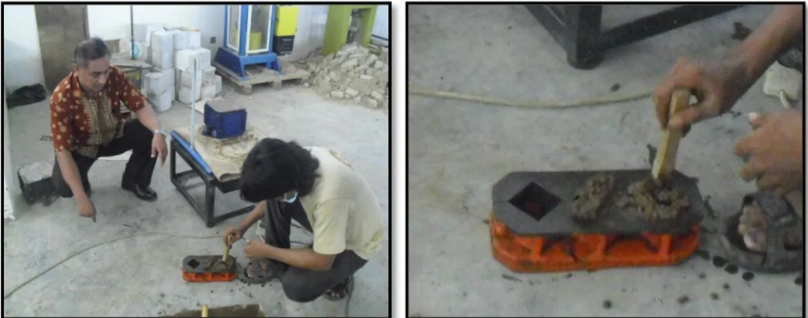 Gambar 4. Pencampuran mortar semen Pasir Lokal Dari Kam. Salor Kab. Merauke 