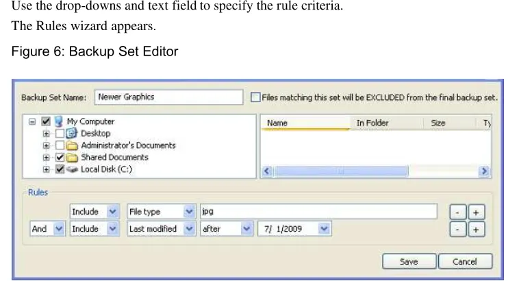Figure 6: Backup Set Editor 