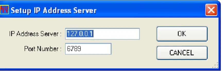 Gambar 4.10  Form untuk mengisi IP dan Port  program  CSSA Server 