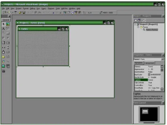 Gambar  2.7    dibawah  ini  menunjukkantampilan  halaman  muka  dari  program  Visual Basic 6.0