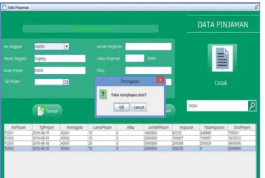 Gambar 4.26 Tampilan Pesan Peringatan Hapus Data 