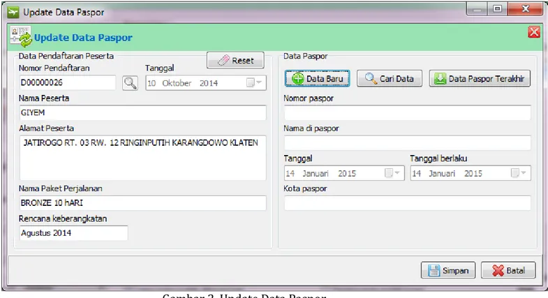 Gambar 2. Update Data Paspor 