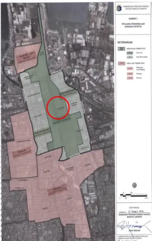 Gambar 1. Peta Zonasi dan Pengembangan Kawasan Kotatua  (Sumber: Lampiran Pergub Provinsi DKI Jakarta 36/2014)