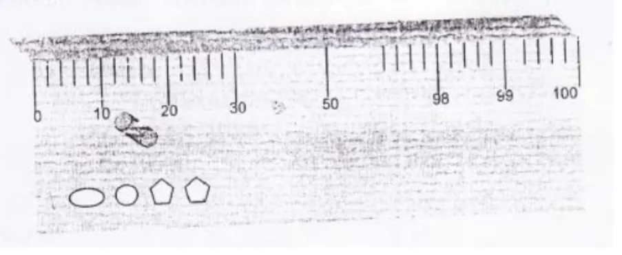 Gambar teknik meter meja dari logam 