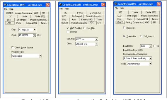 Gambar 4.9 Pengaturan awal compiler CodevisionAVR 1.25.3 