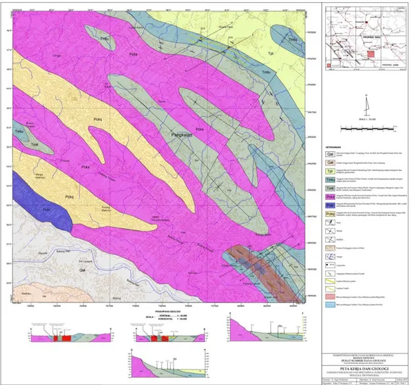Gambar 11. Peta Geologi Daerah Penyelidikan  Tabel 1. Stratigrafi Daerah Penyelidikan 