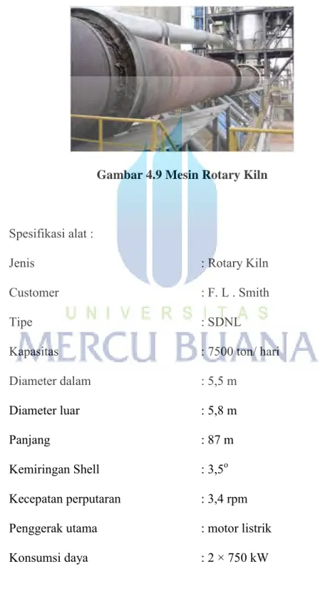 Gambar 4.9 Mesin Rotary Kiln 