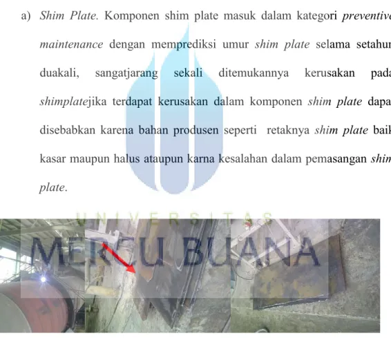 Gambar 4.13 Pergantian  Shim Plate 