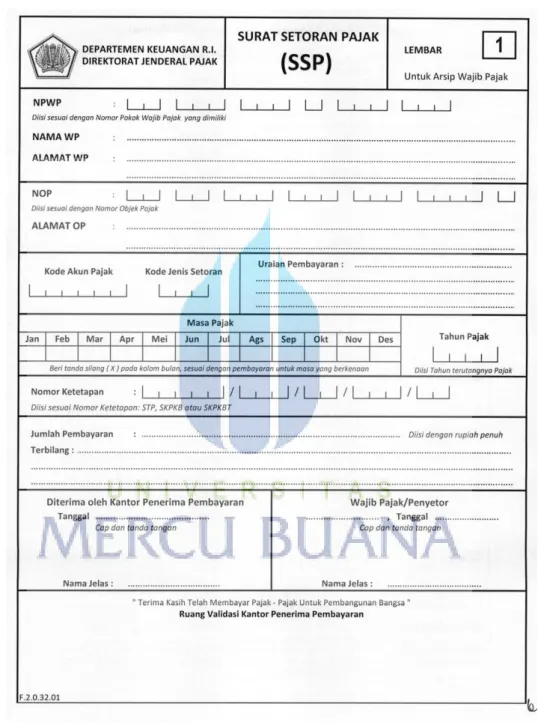 Gambar 2.2.  Surat Setoran Pajak (SSP) 