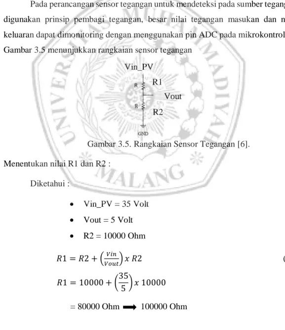 Gambar 3.5. Rangkaian Sensor Tegangan [6]. 