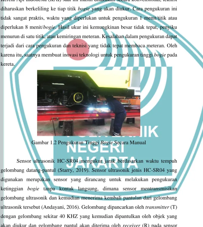 Gambar 1.2 Pengukuran Tinggi Bogie Secara Manual 